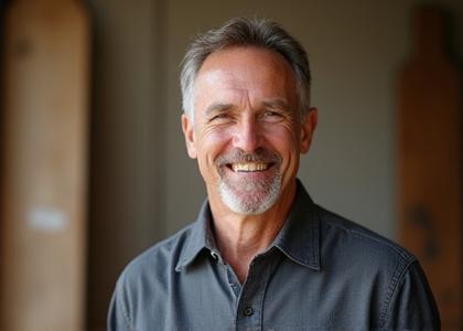 Portrett av Oscar Johansen, Møbelsnekker Mester.